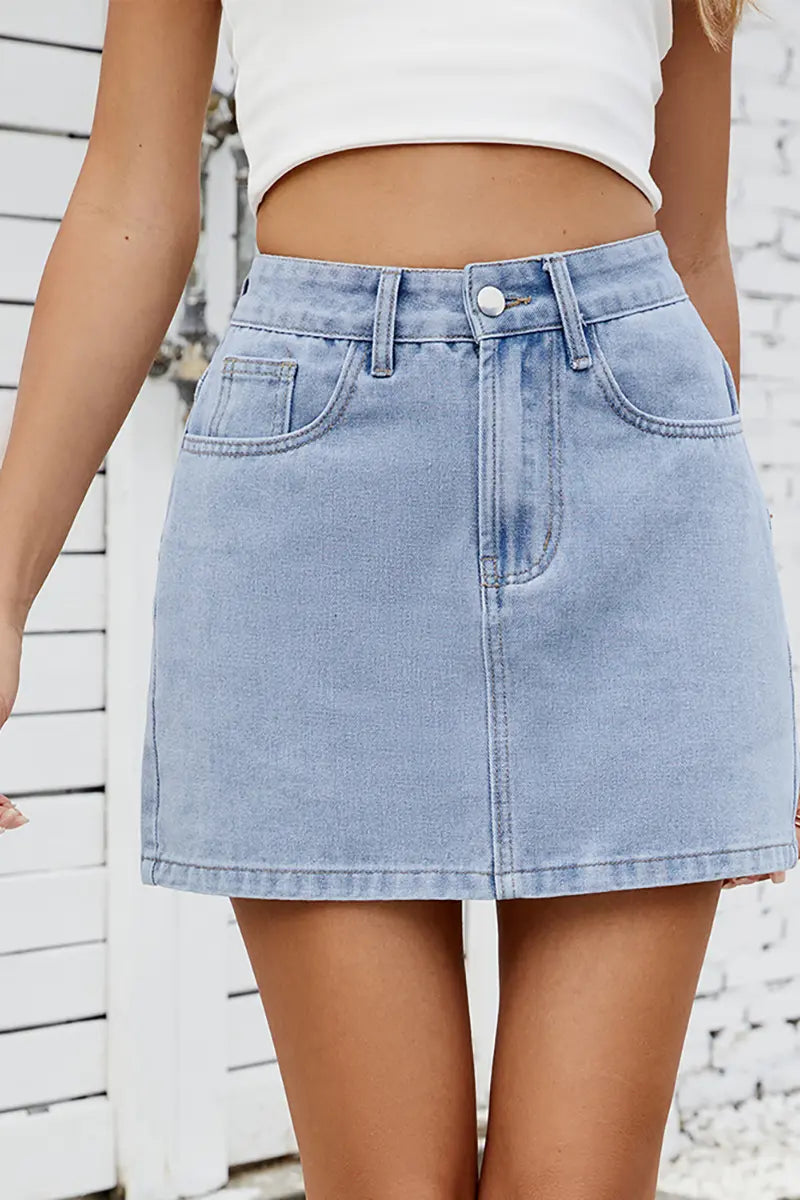 Trendy veelzijdige denim minirok