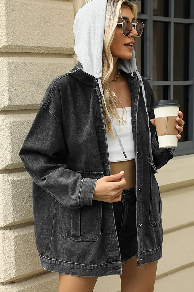 Hooded Casual Denim Jacket