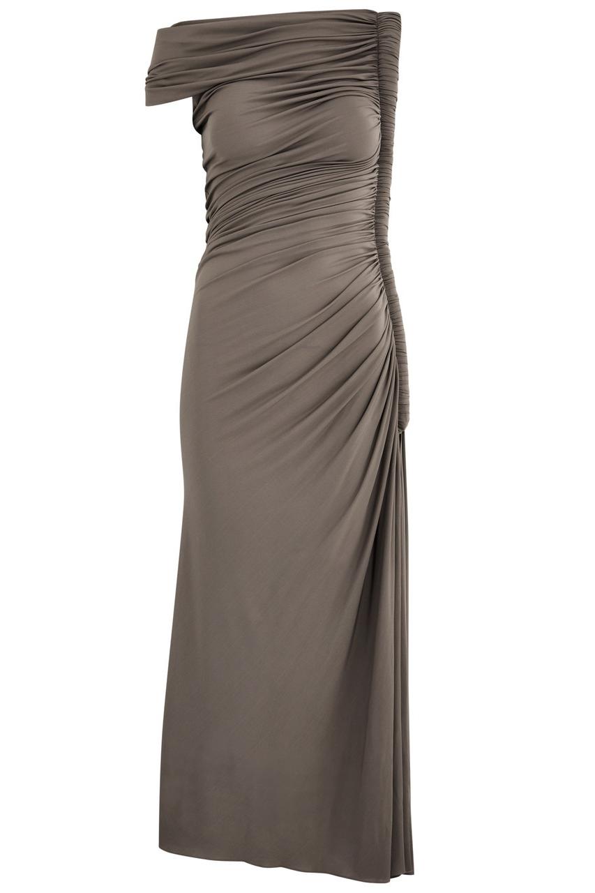 Ailal Draped Off-The-Shoulder Midi Dress