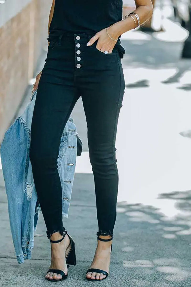 Rekbare Slim-Fit Denim Potloodlaarzen Broek