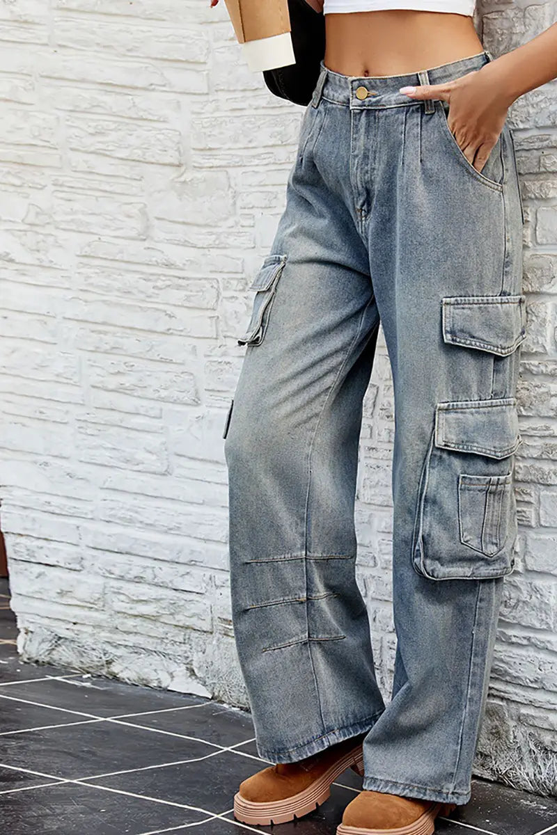 Relaxed Elastic Washed Trousers