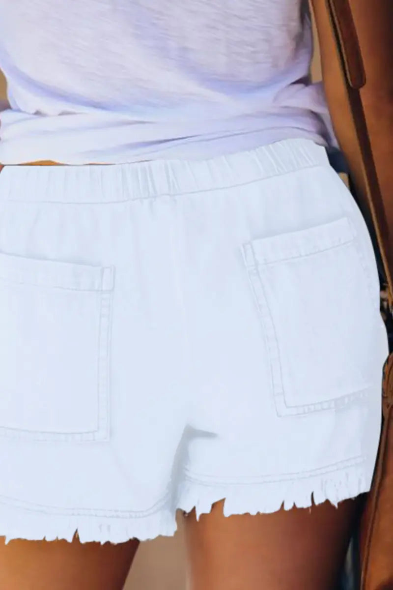 Elastic Waist Slim Fit Denim Hot Shorts