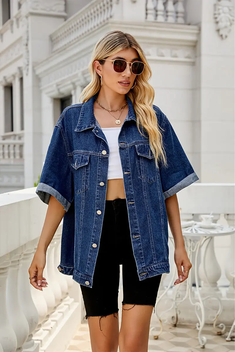 Dark Wash Relaxed Fit Denim Jacket