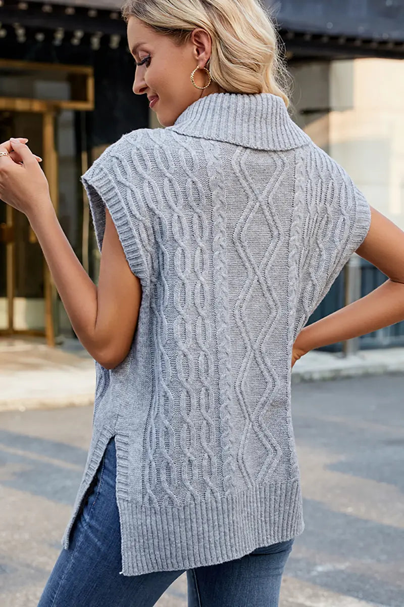 Casual High-Neck Knitted Vest
