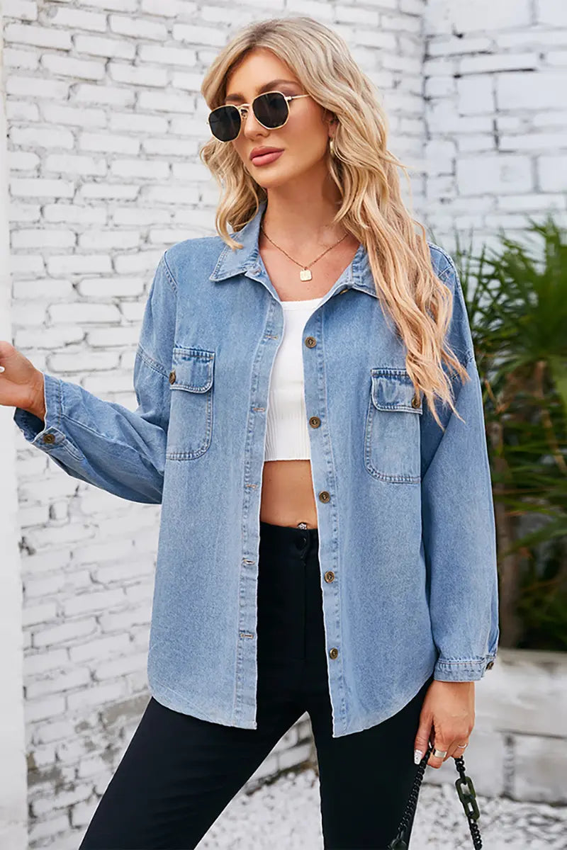 Spring Denim Relaxed Fit Overhemd