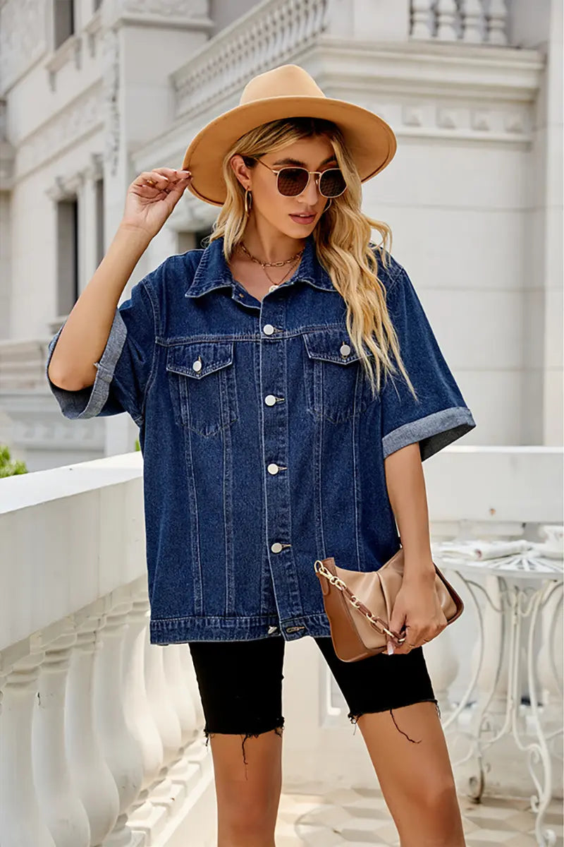 Dark Wash Relaxed Fit Denim Jacket