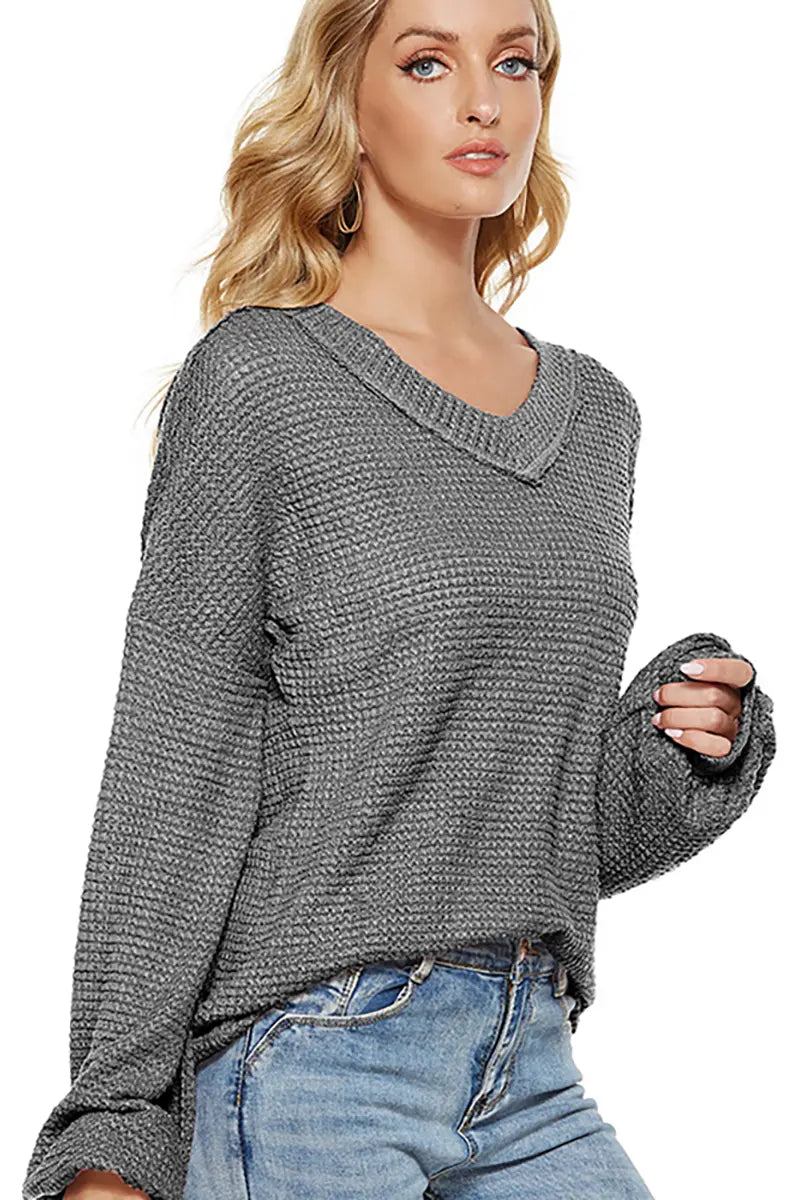 Trendy oversized V-hals trui