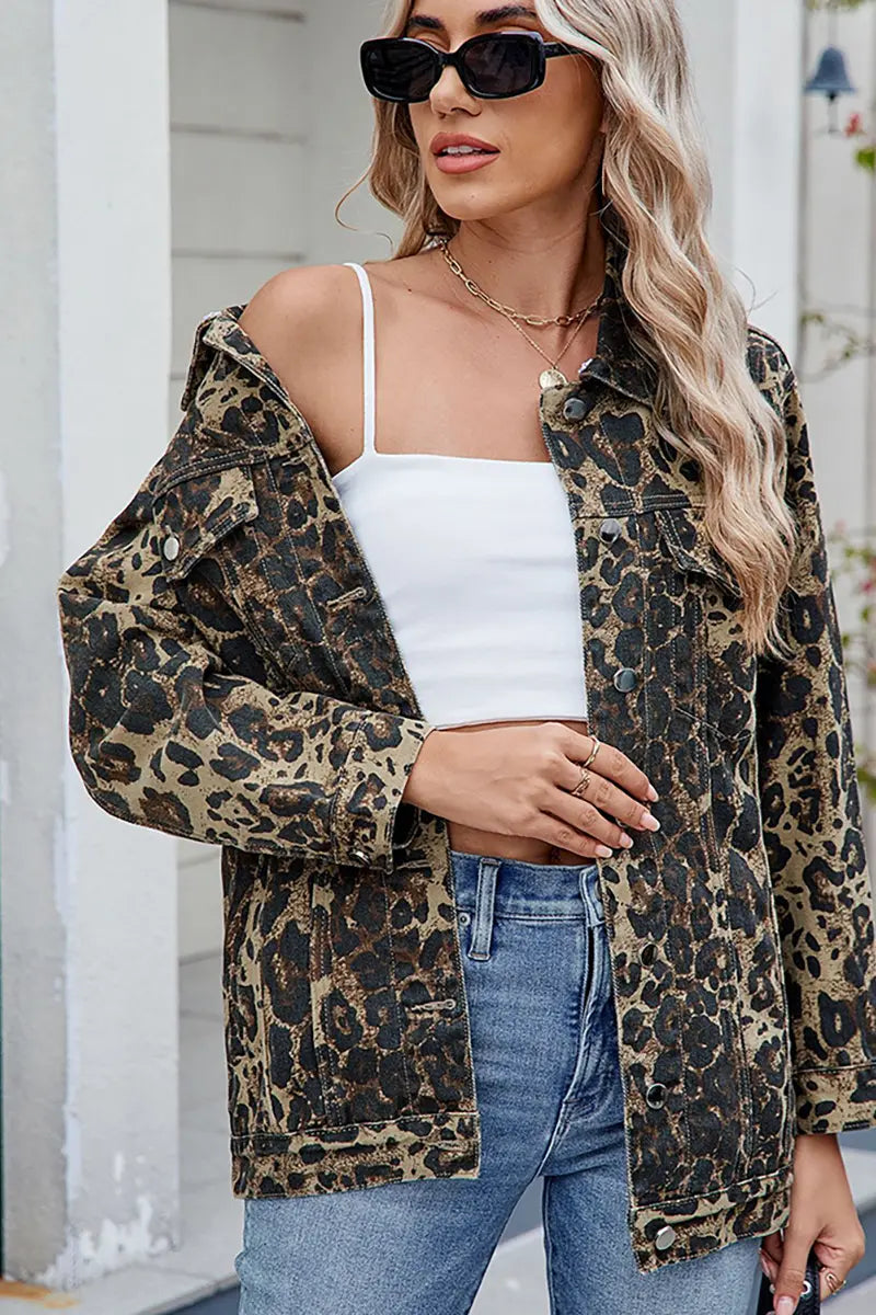 Vintage Loszittend Klassiek Denim Jack