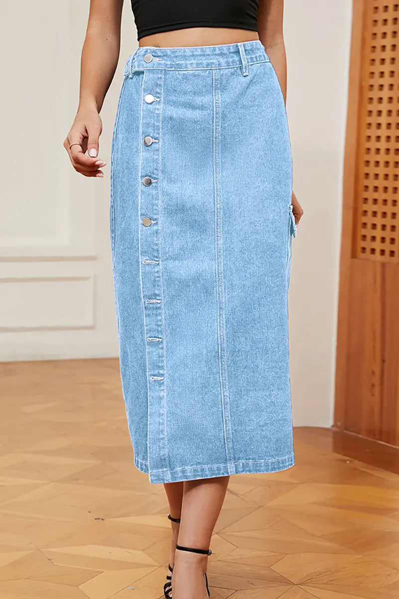 Rekbare Utility Denim Rok