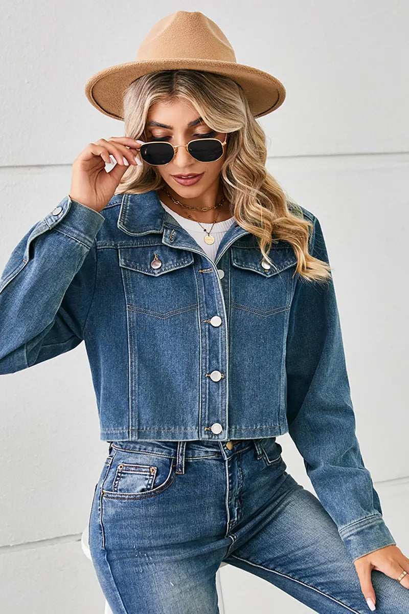 American Style Cropped Denim Jacket