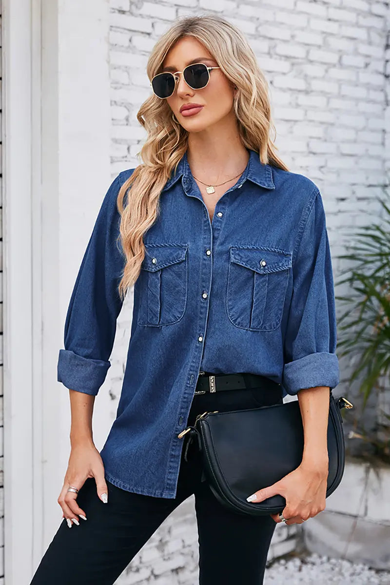 Lightweight Washed Denim Shirt
