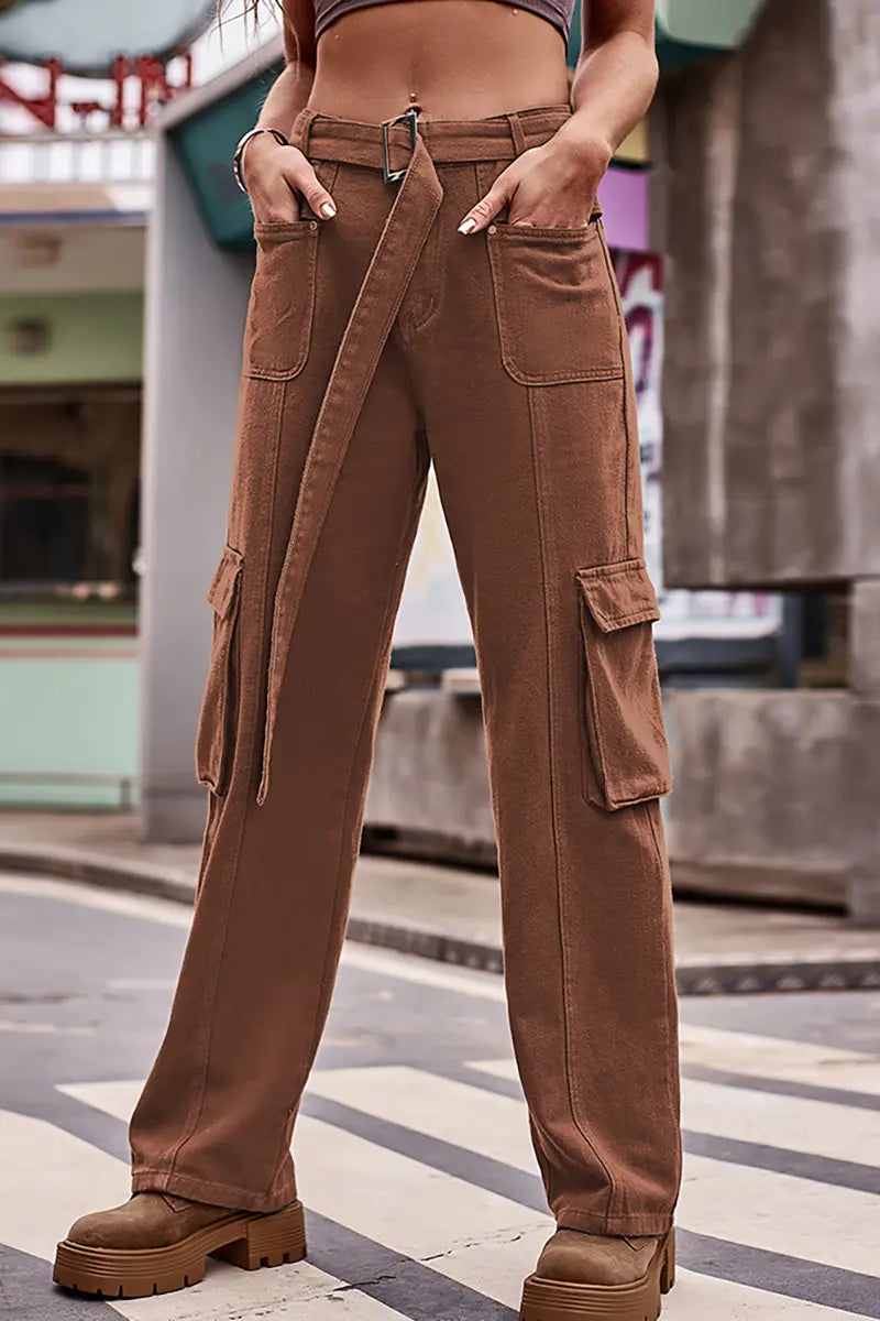 Trendy Urban Hip-Hop Denim Cargo Broek