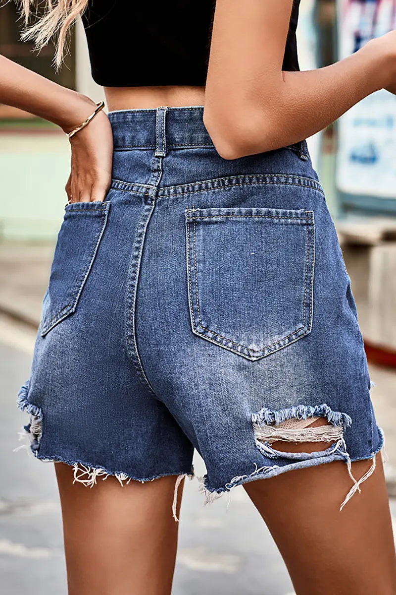 Zomerse trendy gescheurde zoom shorts