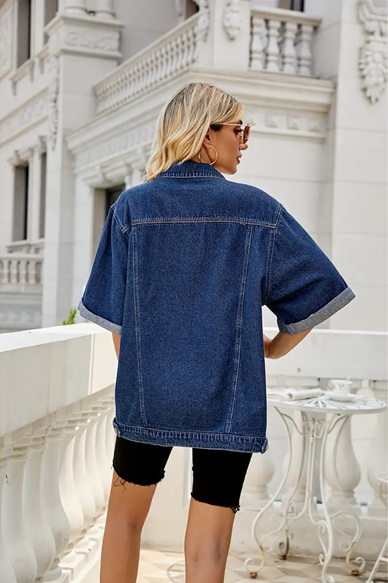 Dark Wash Relaxed Fit Denim Jacket