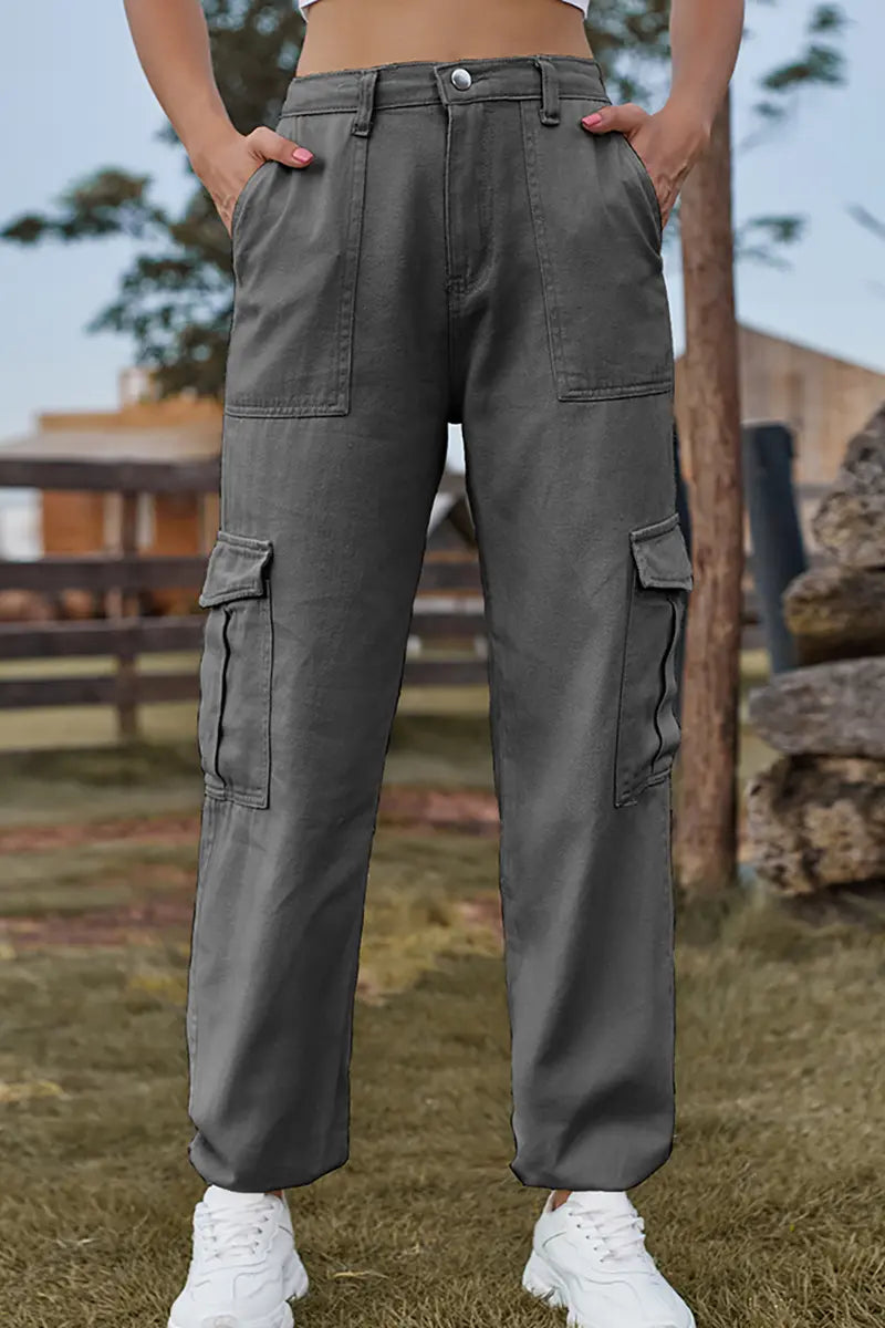 Trendy denim joggerbroek met elastische taille