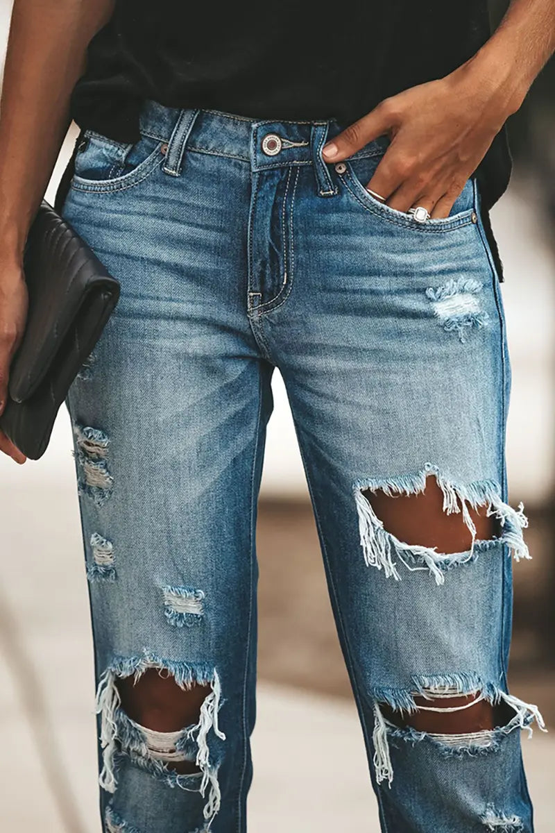 Straatstijl Versleten Jeans