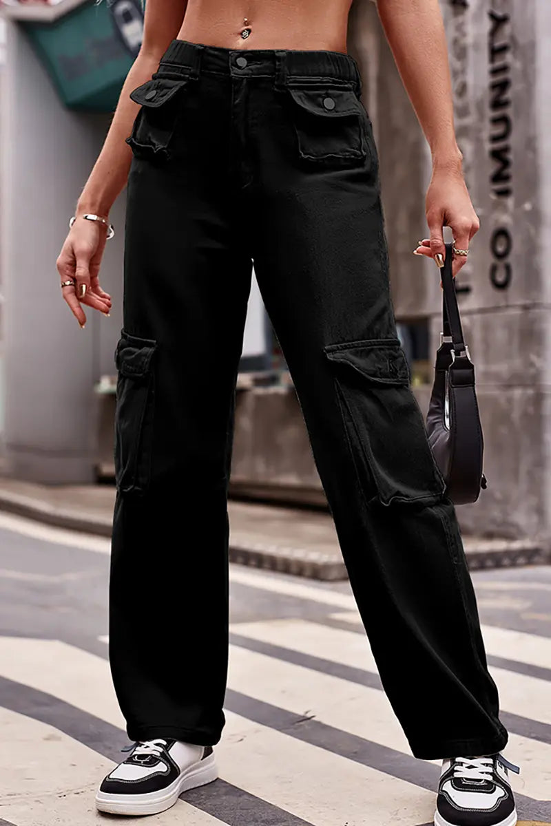 Multi-zak utility denim cargobroek