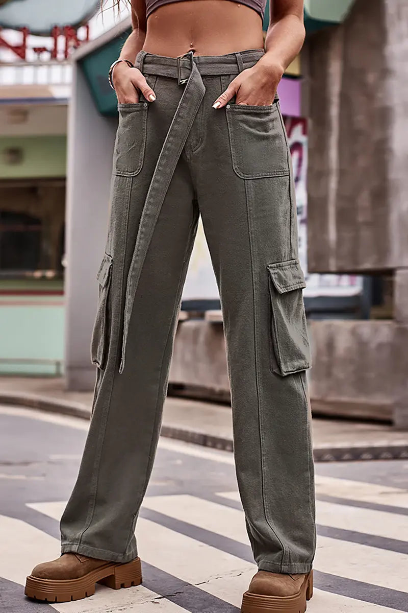 Trendy Urban Hip-Hop Denim Cargo Broek