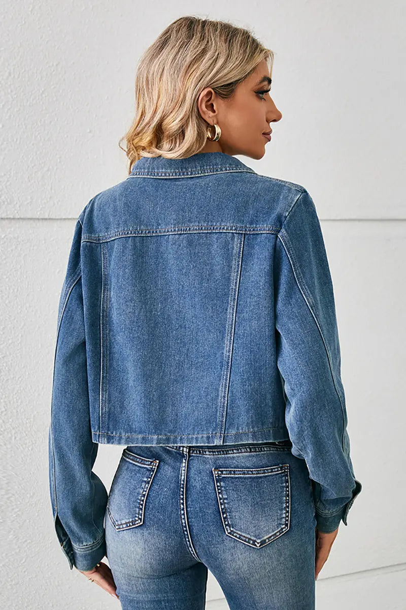 American Style Cropped Denim Jacket