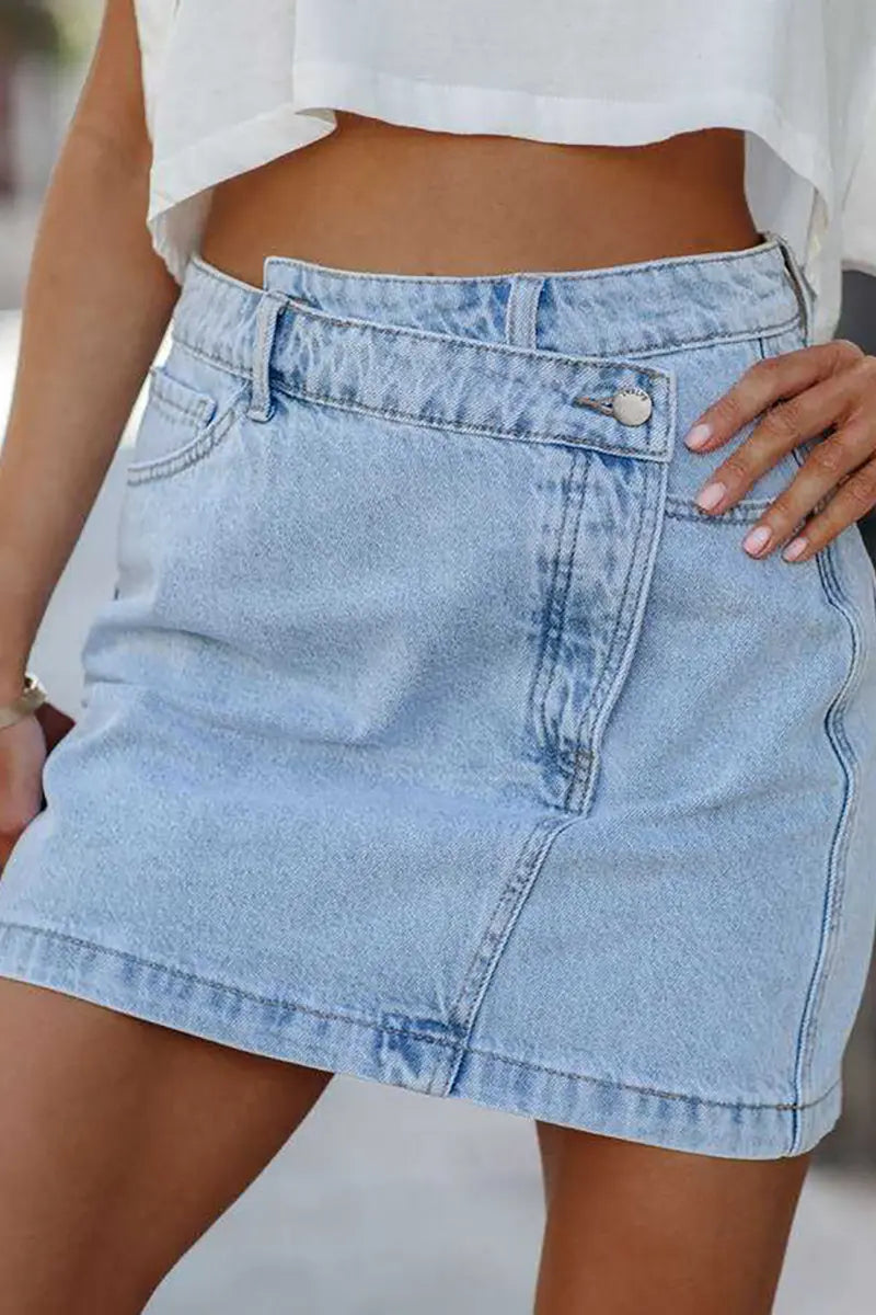 Trendy asymmetrische denimrok