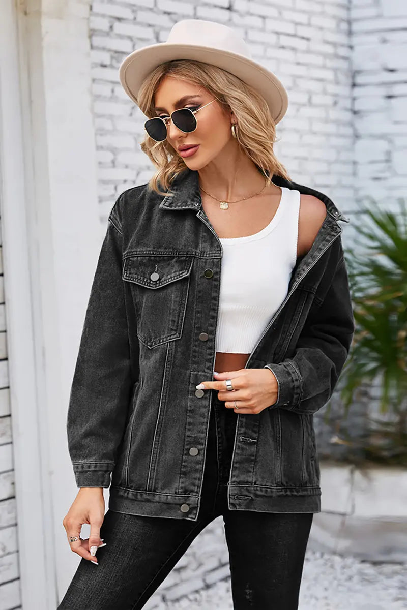 Oversized mid-lange casual spijkerjack