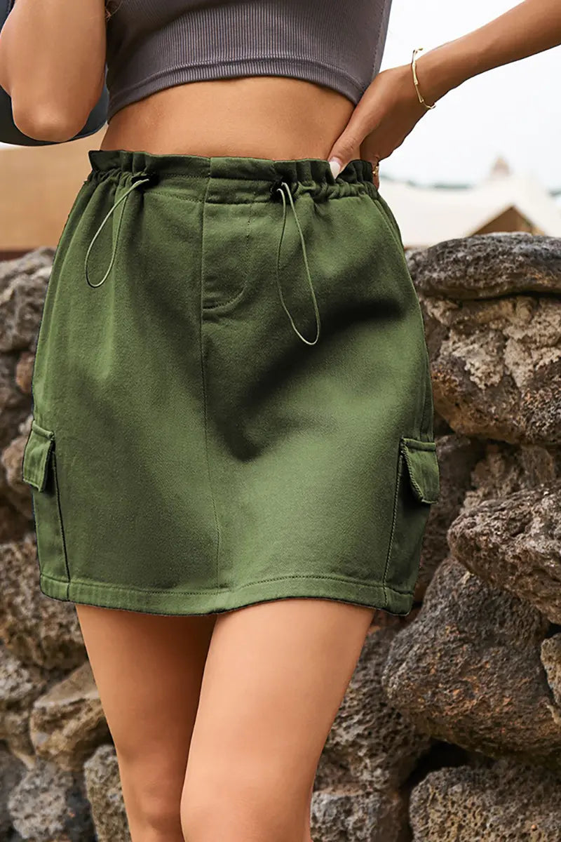 Zomerse stropdas-design denim utility rok