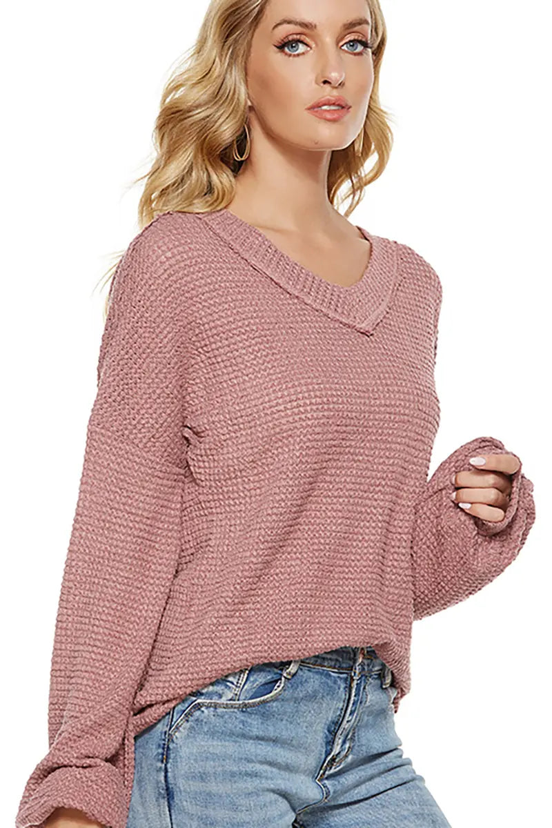 Trendy oversized V-hals trui