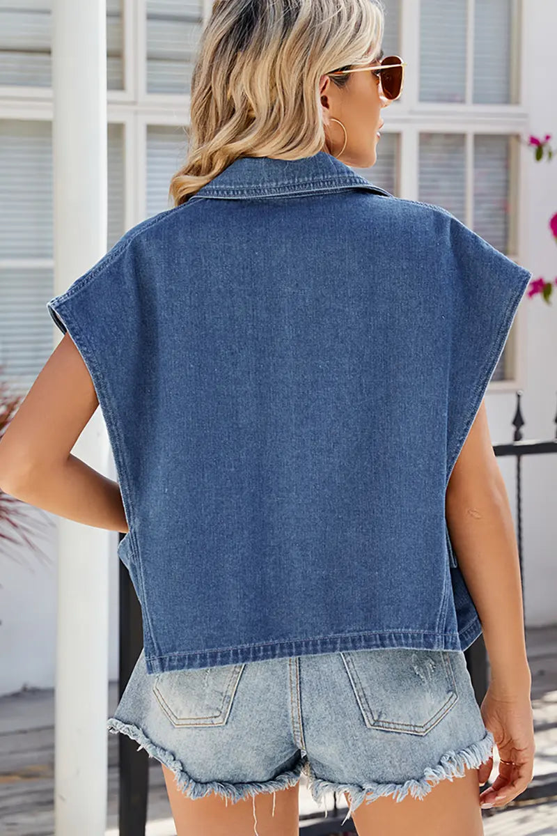 Blazer-Collar Stylish Vest Top