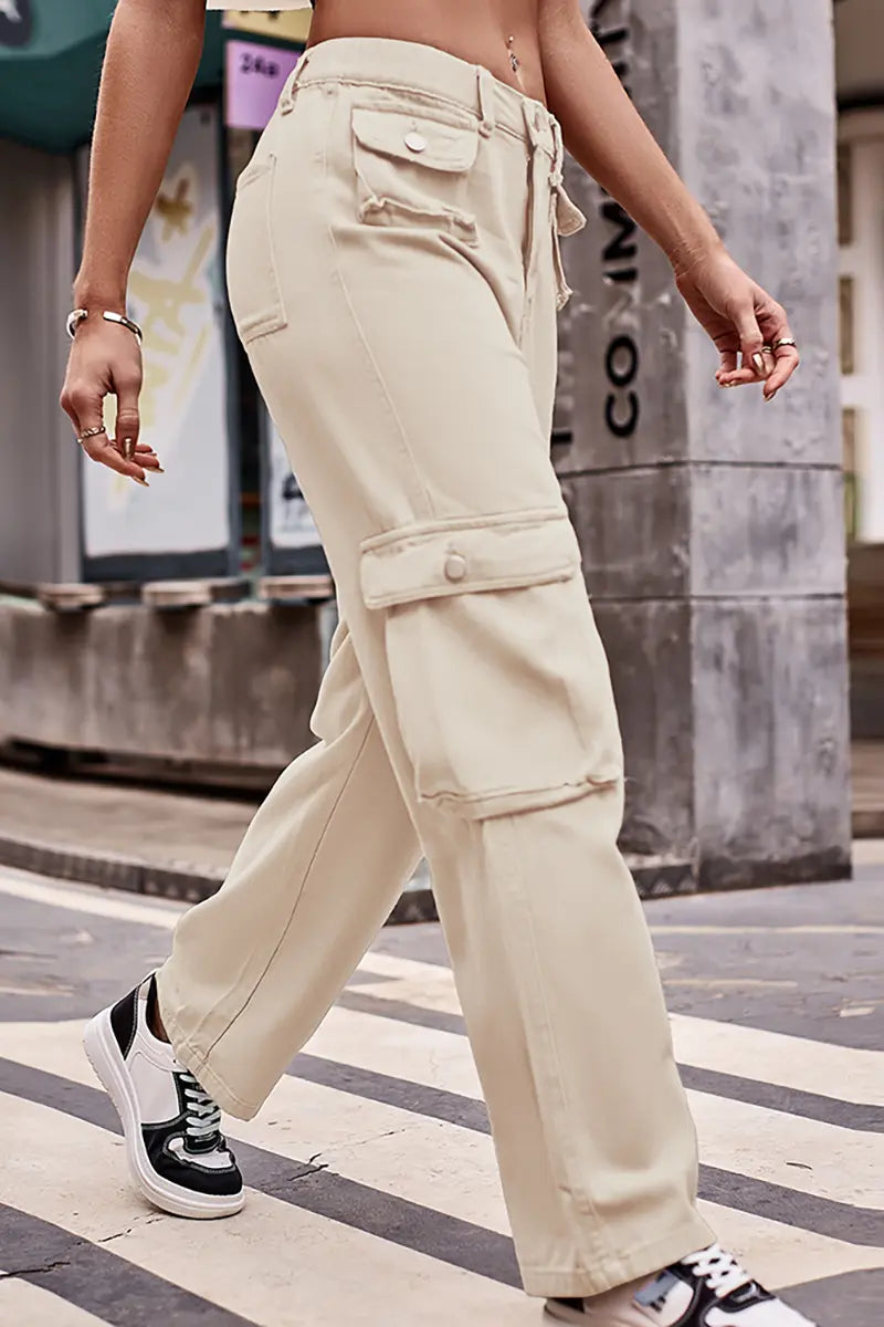 Multi-zak utility denim cargobroek