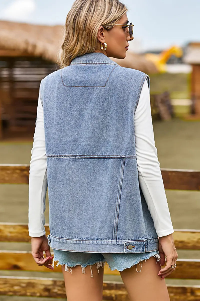 Fashionable Denim Sleeveless Vest