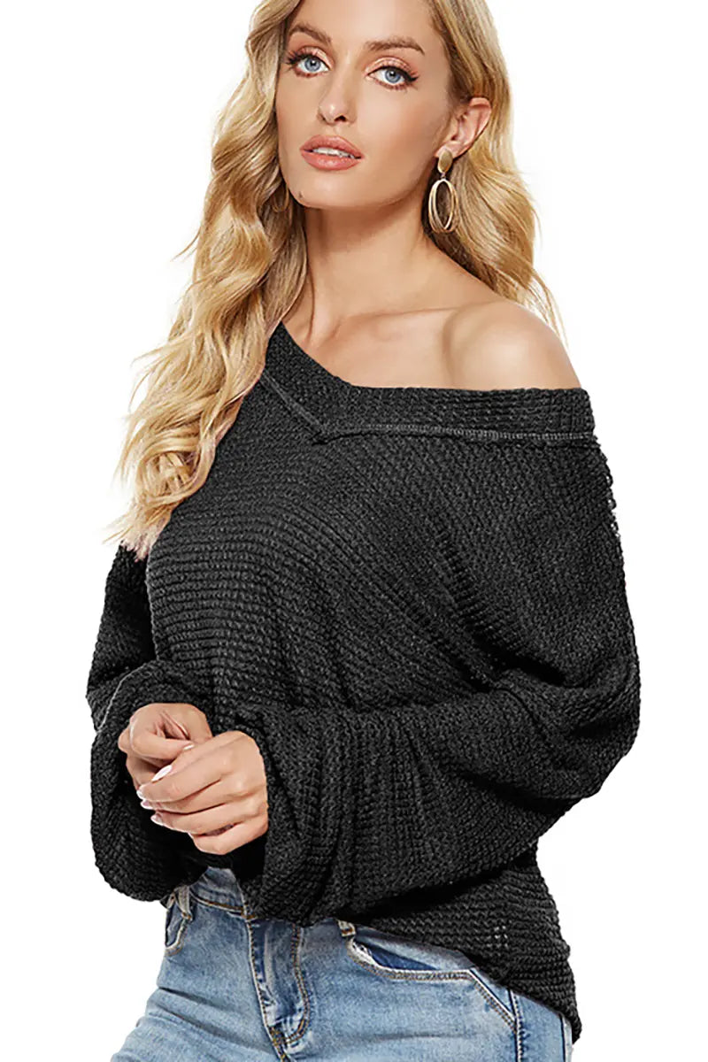 Trendy oversized V-hals trui