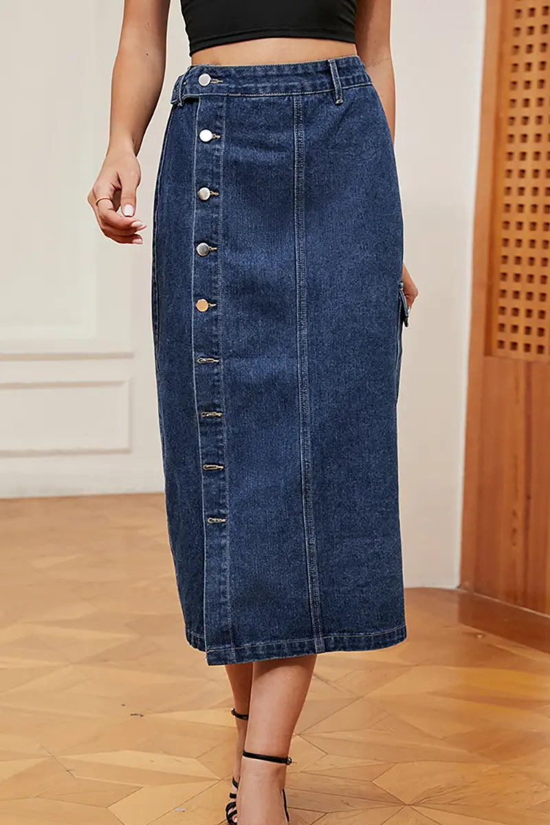 Rekbare Utility Denim Rok
