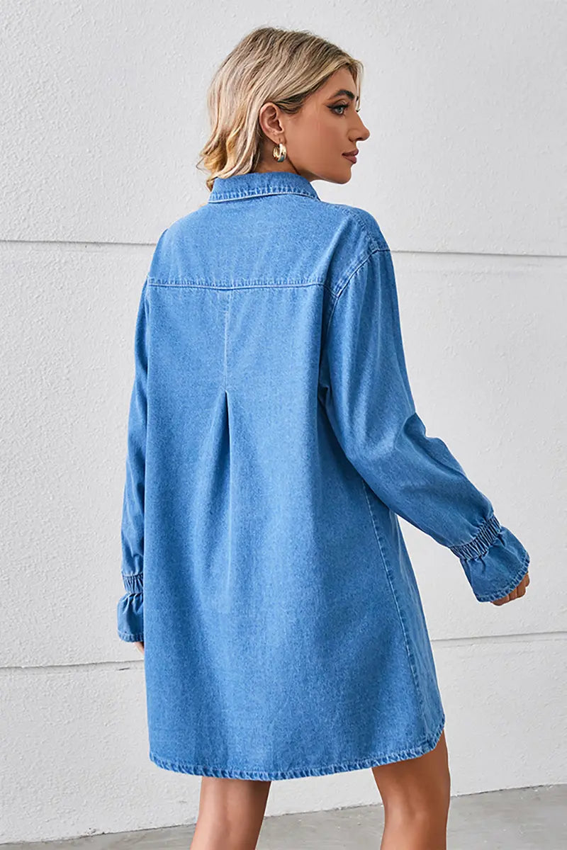 Loose-Fit Washed Denim Dress