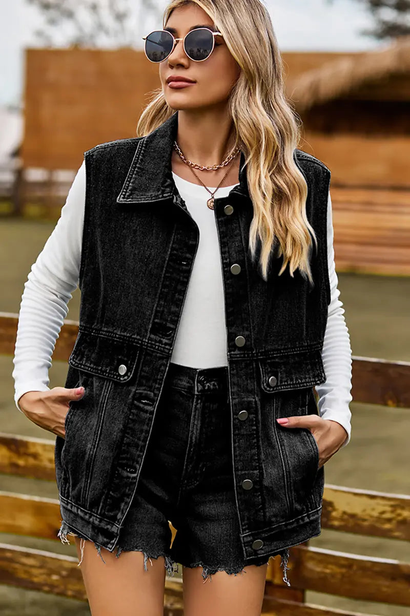 Fashionable Denim Sleeveless Vest