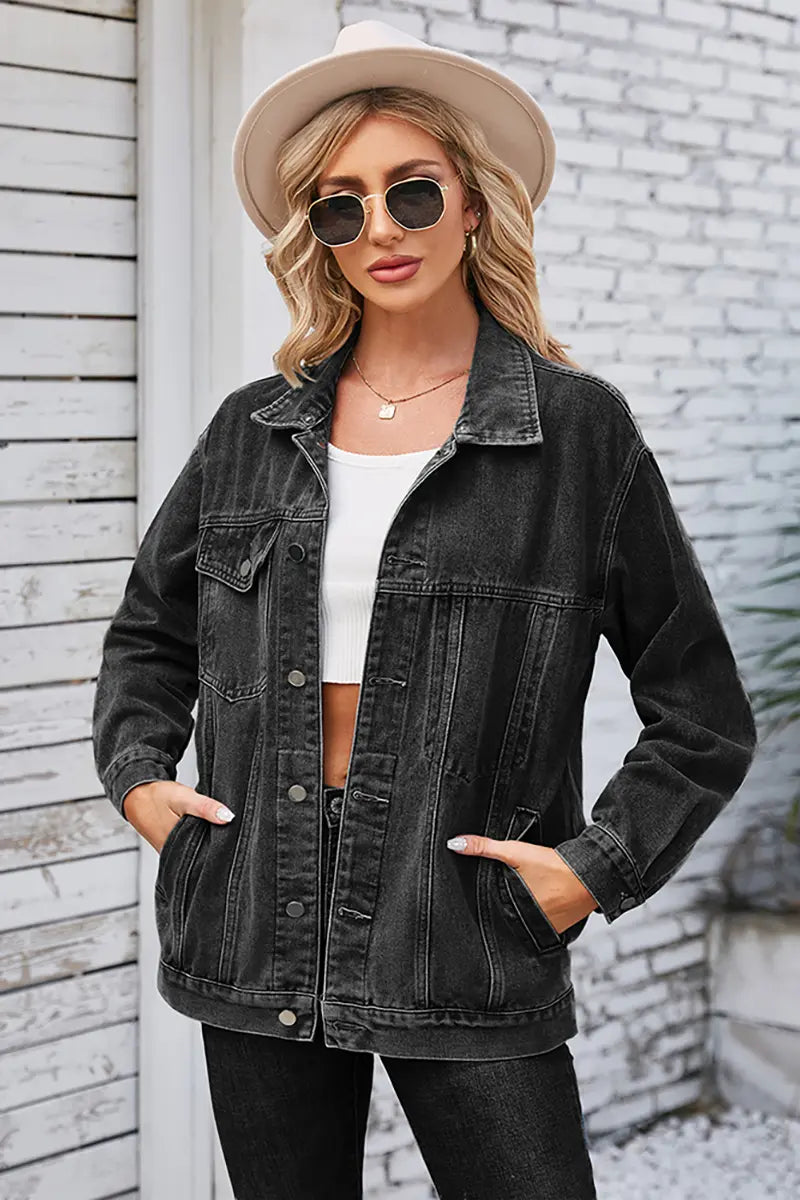 Oversized mid-lange casual spijkerjack