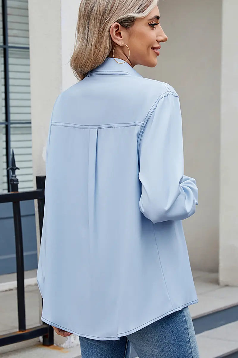Adjustable Sleeve Casual Long-Sleeve Shirt