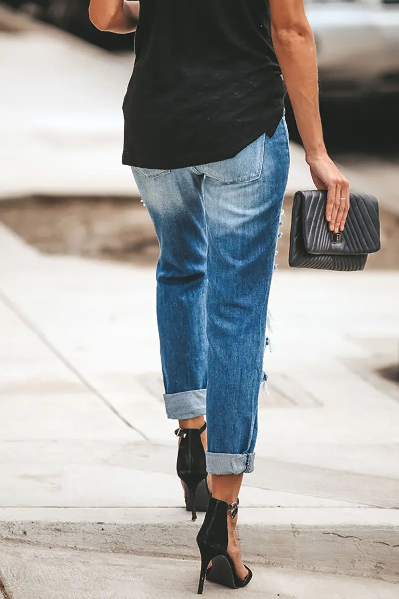 Straatstijl Versleten Jeans