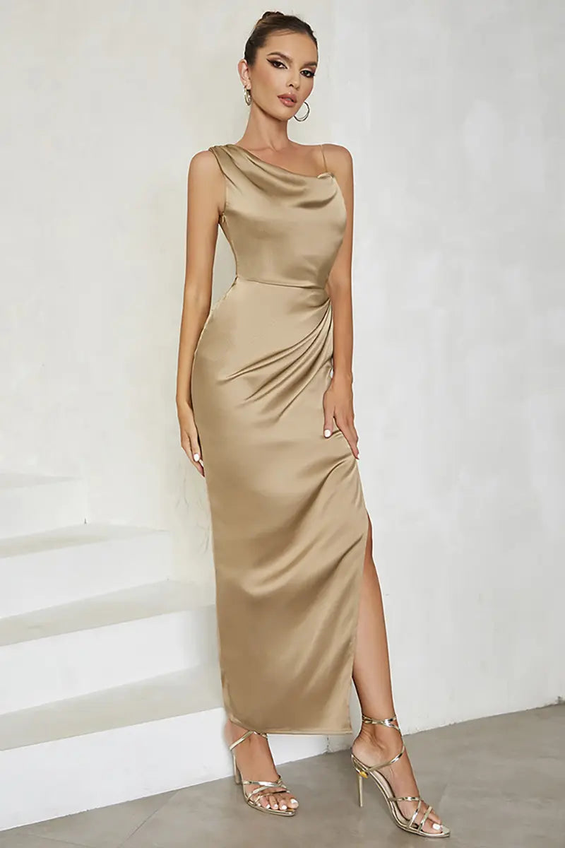 Hollow Waist Slit Bodycon Dress
