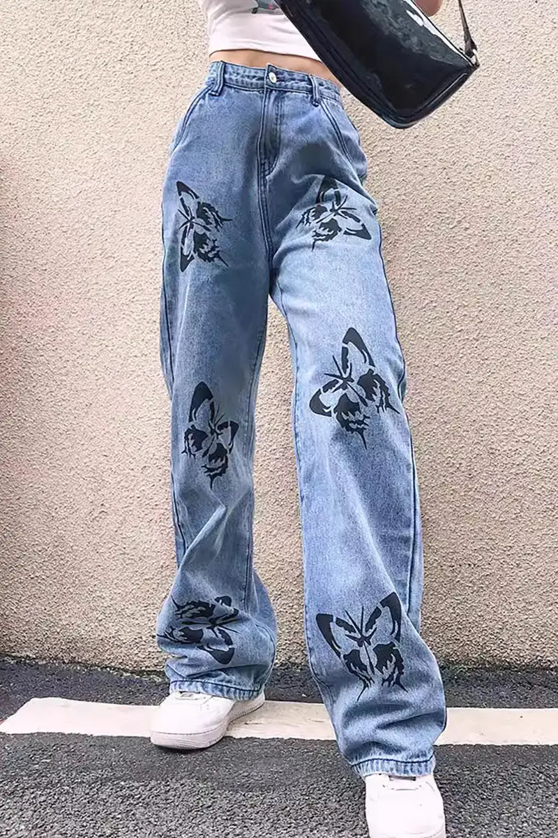 Printed Slim Fit Jeans