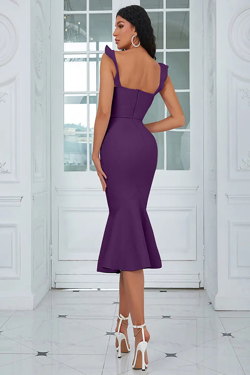 Sexy jurk met ruches en bandjes