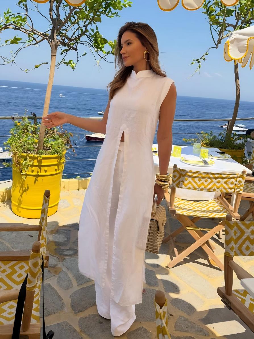 Minimal Off White Pants Set