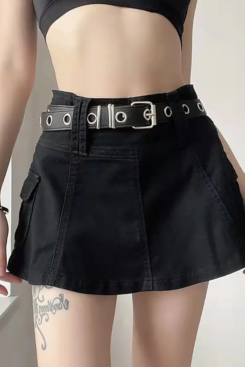 Strakke denim rok met hoge taille
