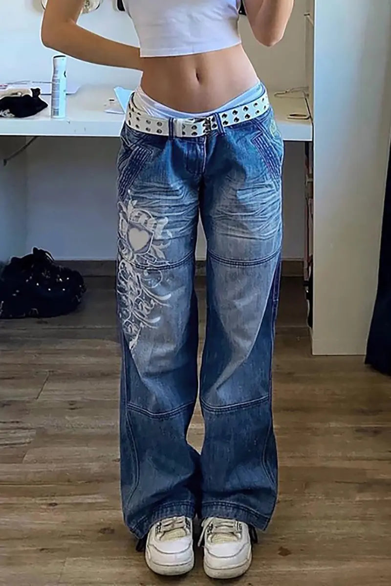 Straatstijl gewassen jeans
