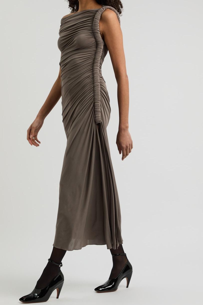 Ailal Draped Off-The-Shoulder Midi Dress