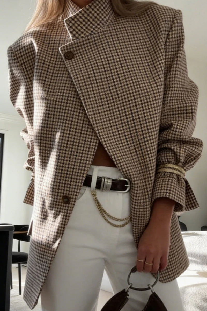 Vintage Plaid Structured Blazer
