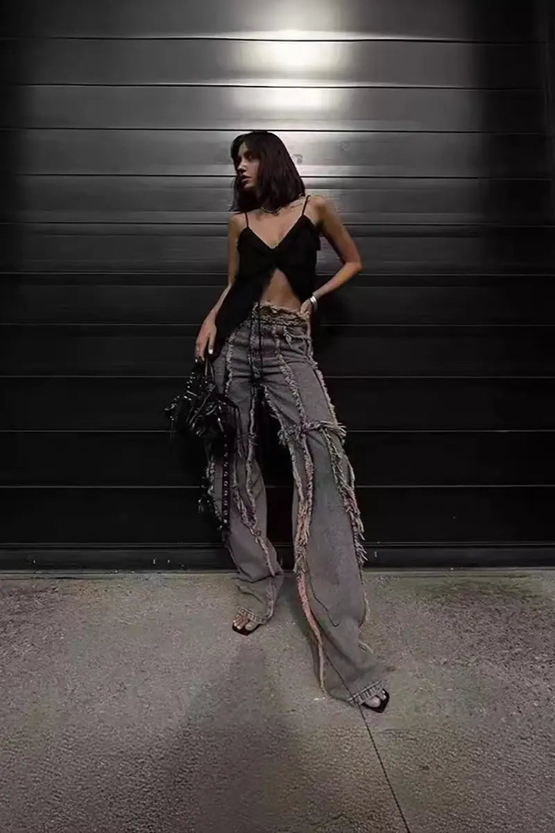 Trendy Retro Denim Pants