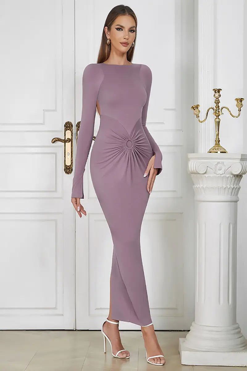 Sexy chique ronde hals jurk met ruches