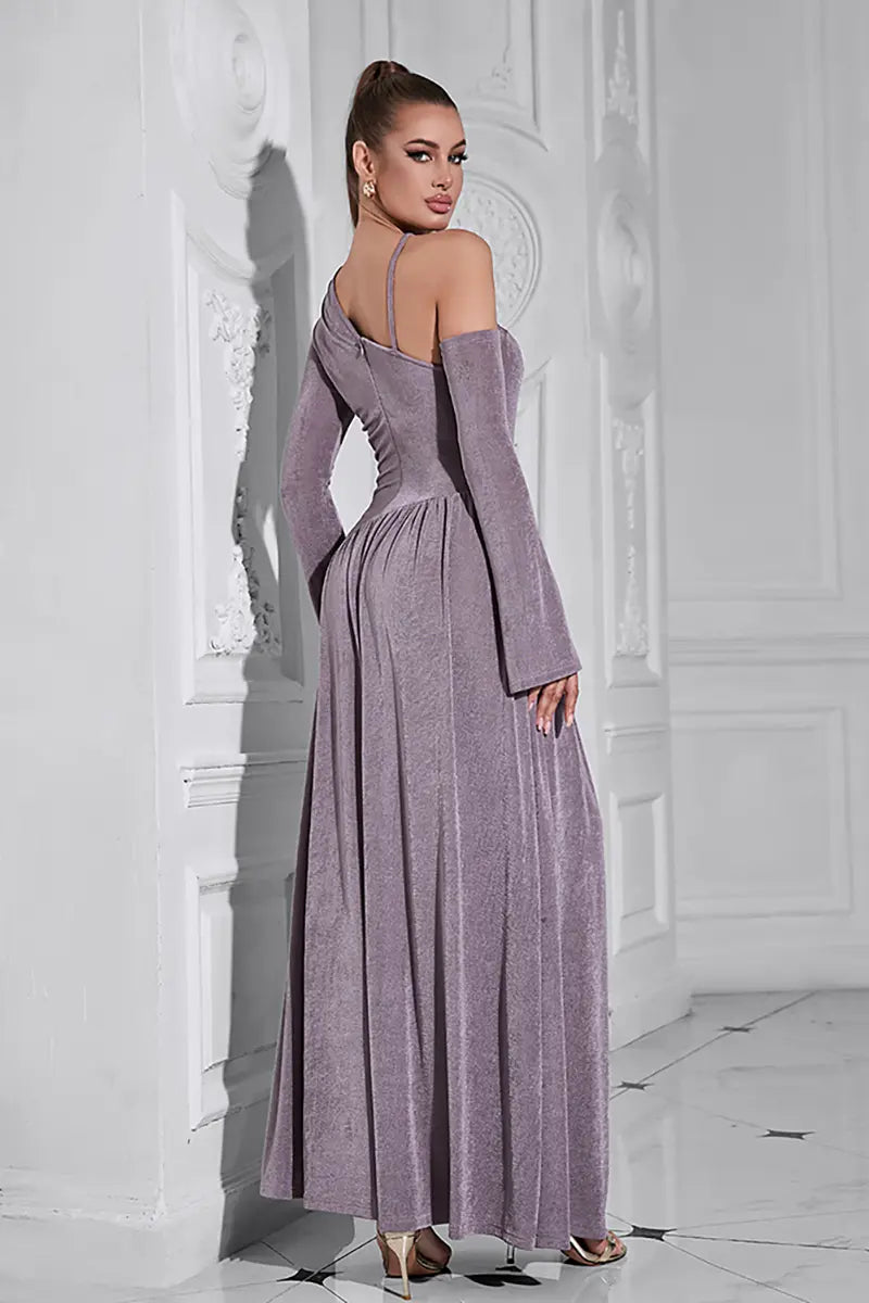 Asymmetric One-Shoulder A-Line Dress