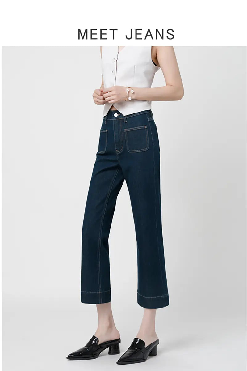 Petite Flare Jeans met Hoge Taille