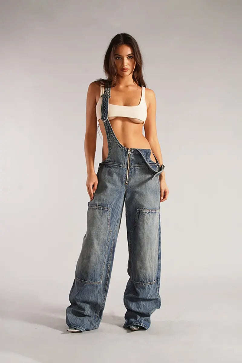 Ritsband Denim Jumpsuit